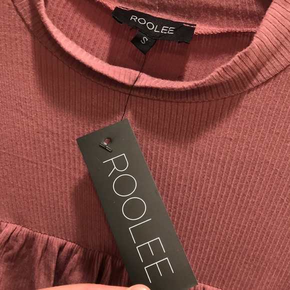 NEW Mauve Ruffle Mock Neck Top - Picture 3 of 4